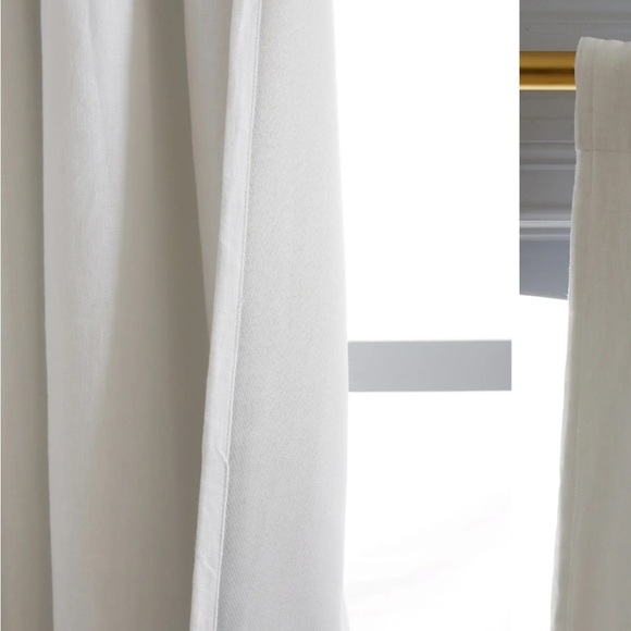 Quince European Linen Blackout Curtain—White - Picture 2 of 3
